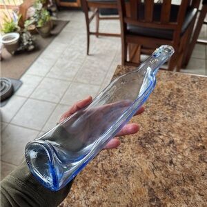 Up-cycled Cobalt Wine Bottle